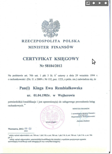 certyfikat księgowego